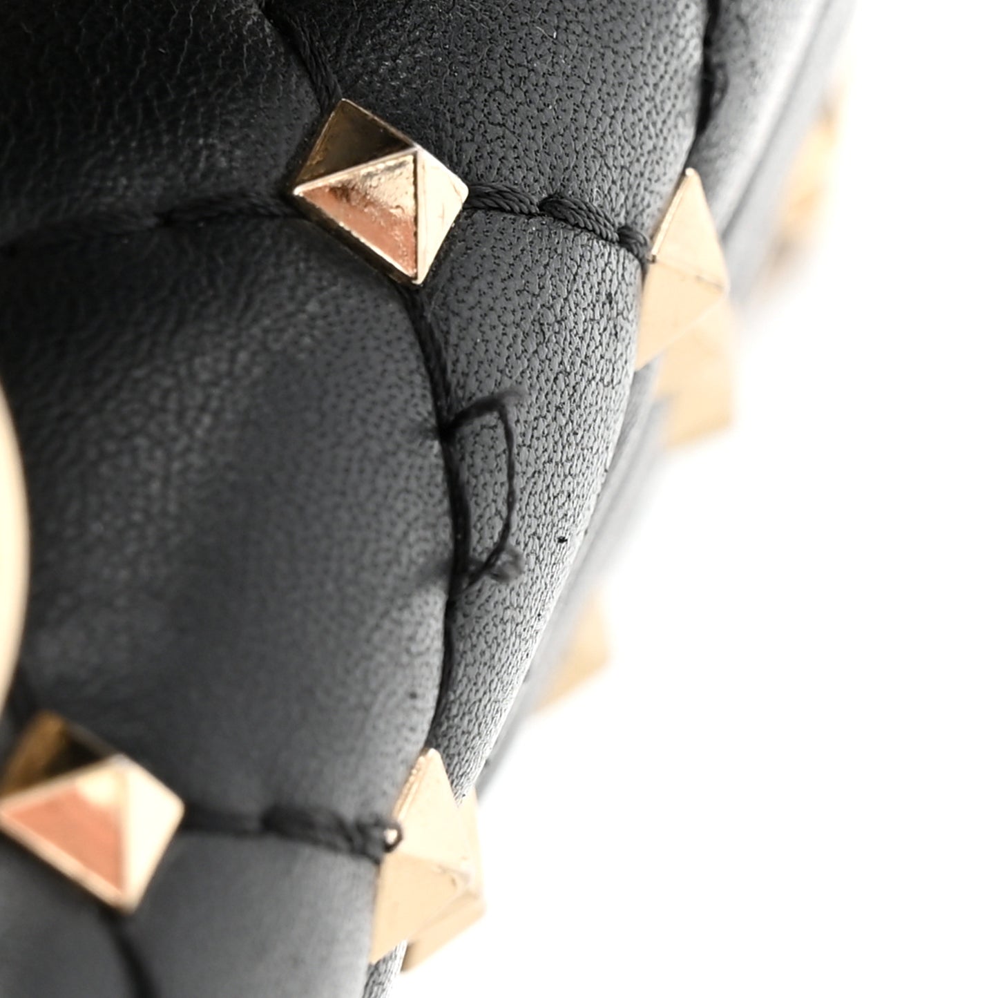 Nappa Micro Rockstud Spike Shoulder Bag Black