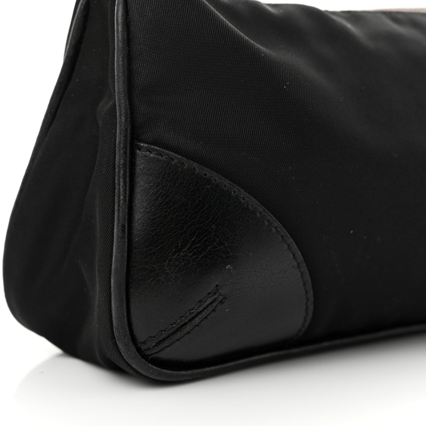 Tessuto Light Nylon Soft Calf Shoulder Bag Black