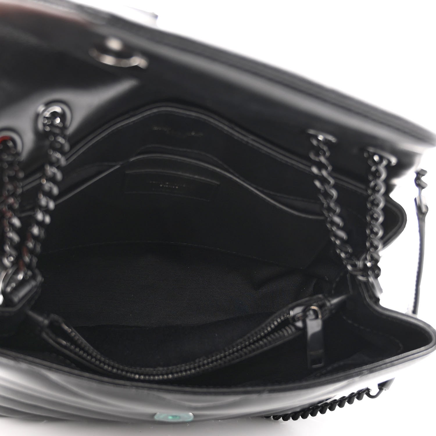 Saint Laurent Calfskin Y Quilted Monogram Monochrome Small Loulou Chain Satchel Black 5 of 11