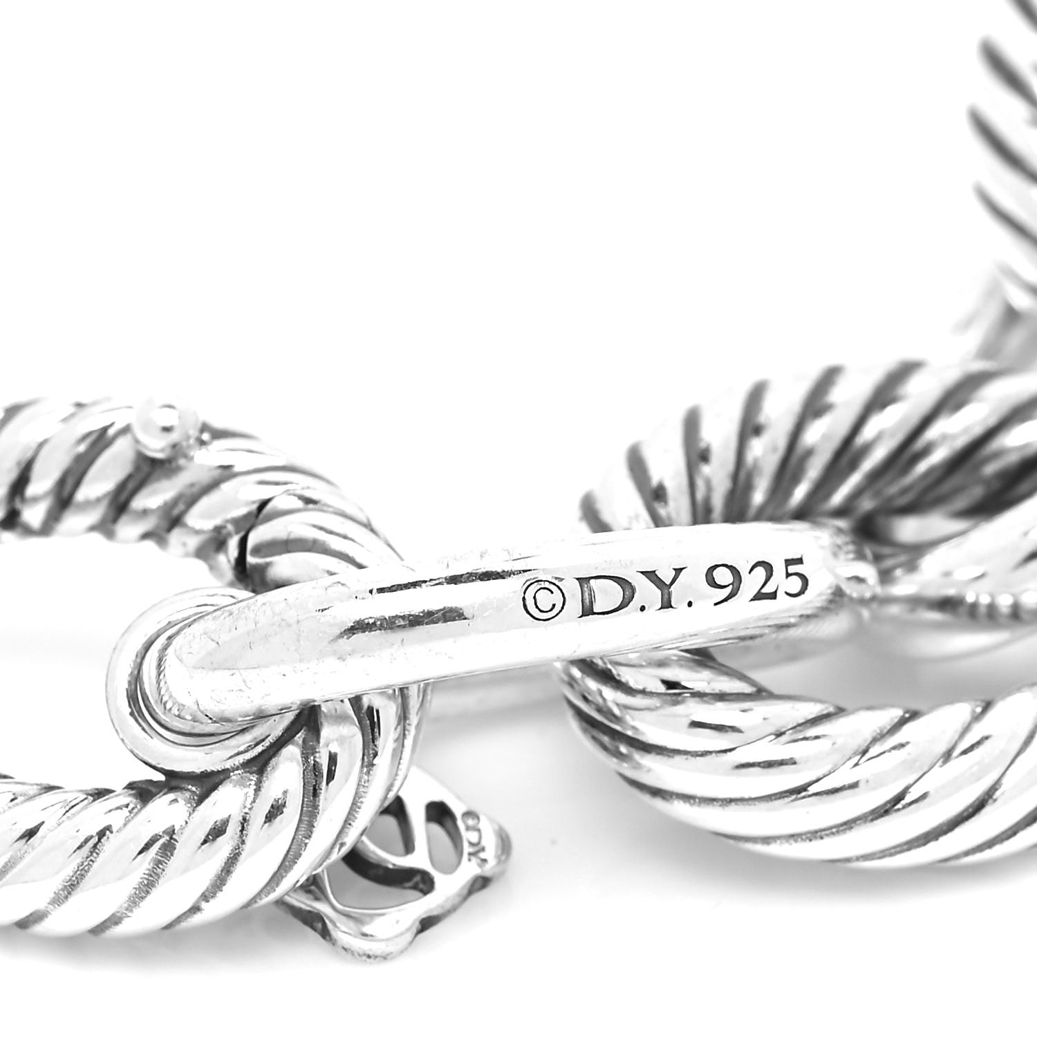 David Yurman Sterling Silver 18K Yellow Gold 19mm Extra Large Oval Link Bracelet 5 of 5