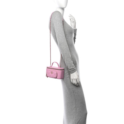 Chanel Caviar Quilted Top Handle Pocket Vanity Case Lilac 2 of 13