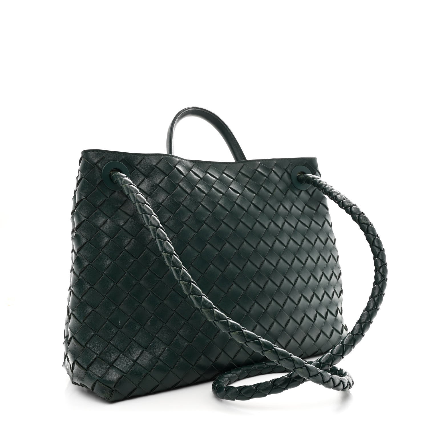 Bottega Veneta Nappa Intrecciato Medium Andiamo Shoulder Bag Emerald Green 3 of 9