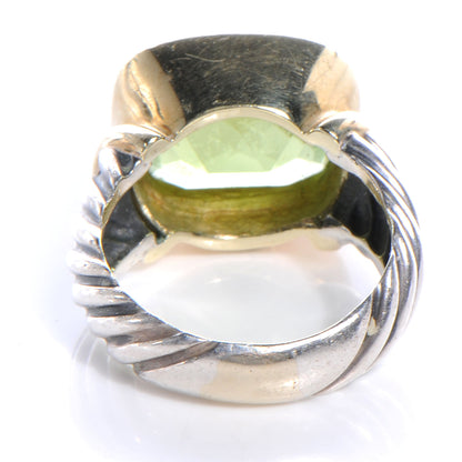 David Yurman Sterling Silver and 14k Yellow Gold Peridot Ring 6.5 6 of 7