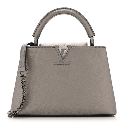 Louis Vuitton Metallic Calfskin Capucines BB Etain 1 of 9