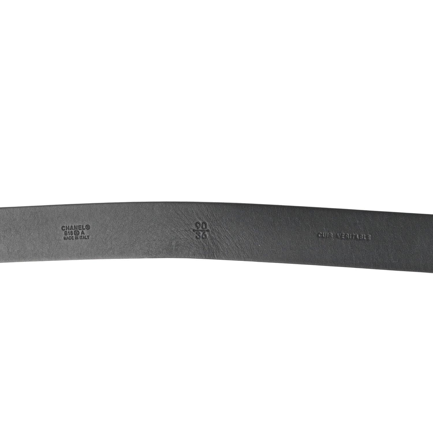Chanel Glazed Calfskin CC Belt 90 36 Black 3 of 5