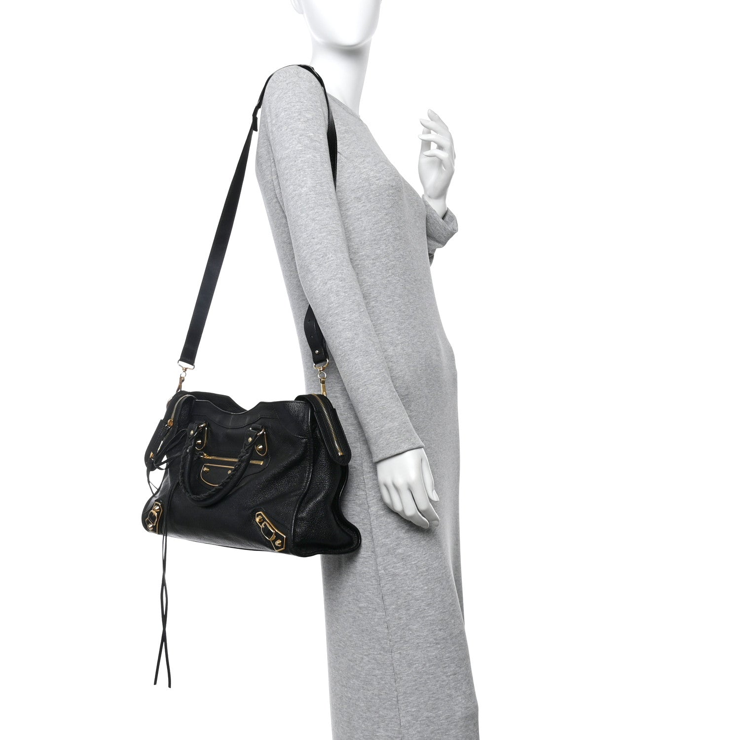 Balenciaga Chevre Gold Metallic Edge Hardware City Black 2 of 11
