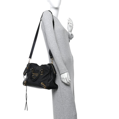 Balenciaga Chevre Gold Metallic Edge Hardware City Black 2 of 11