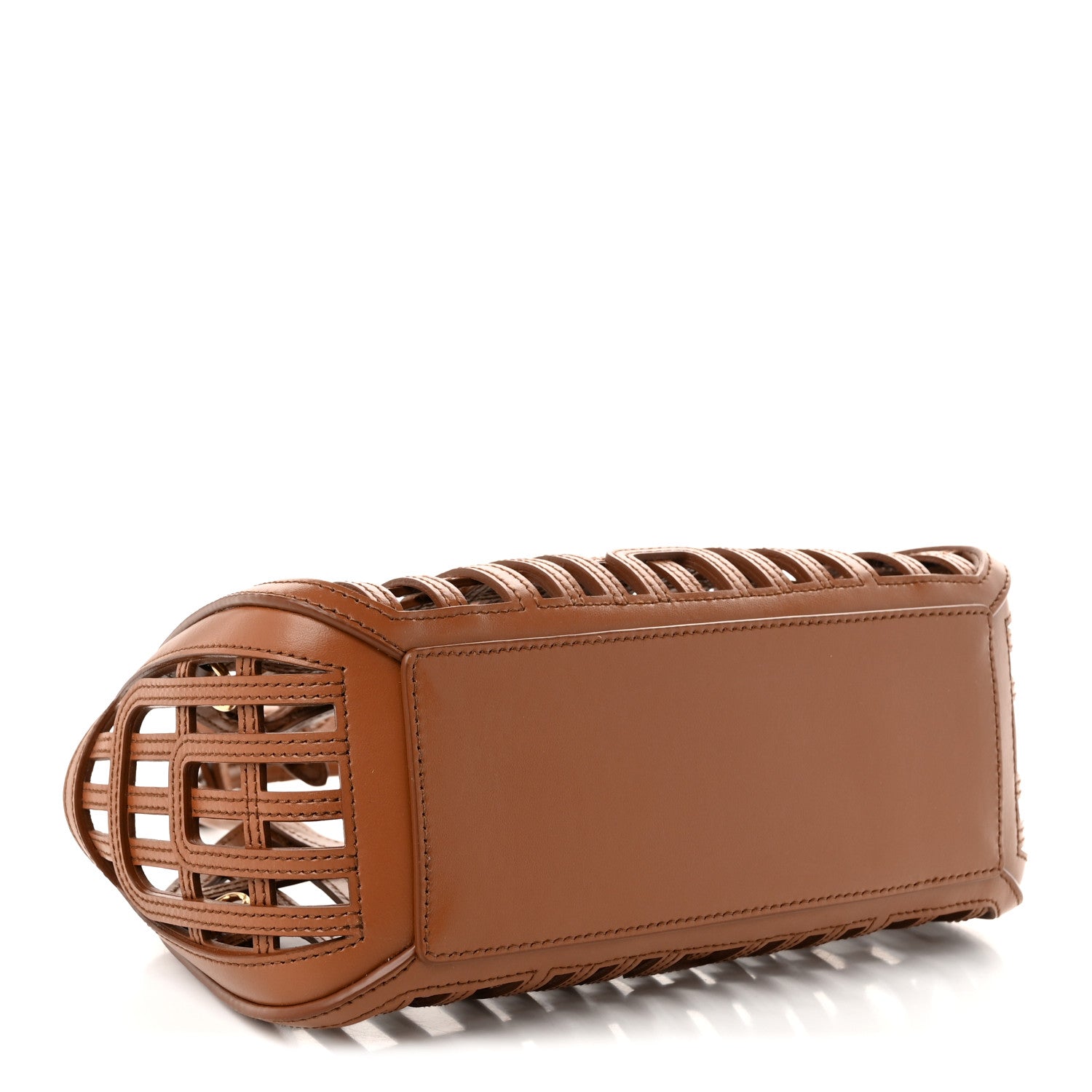 Miu Miu Calfskin Logo Basket Bag Cognac 5 of 11