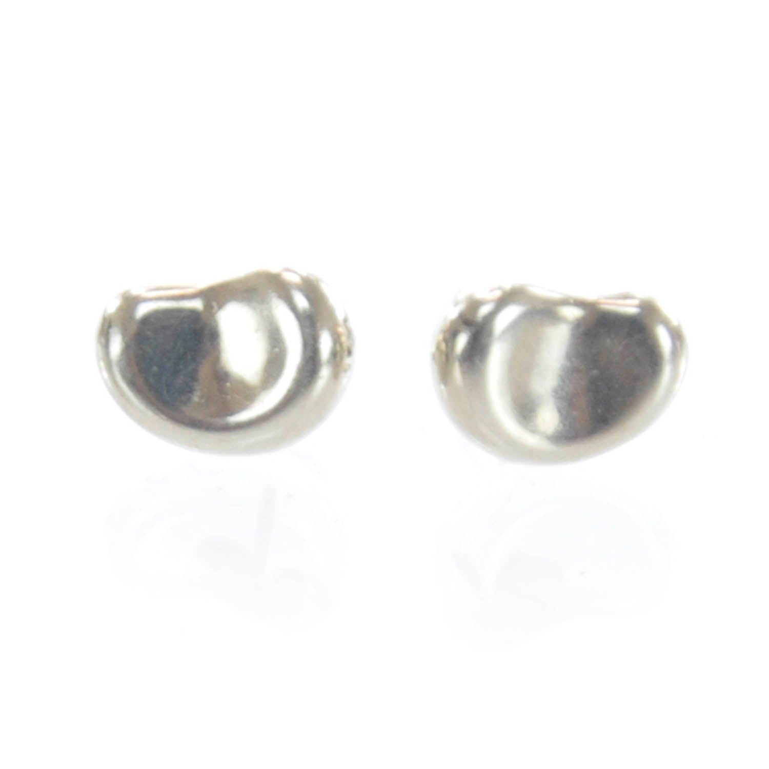 Tiffany Sterling Silver 9mm Elsa Peretti Bean Earrings 1 of 5