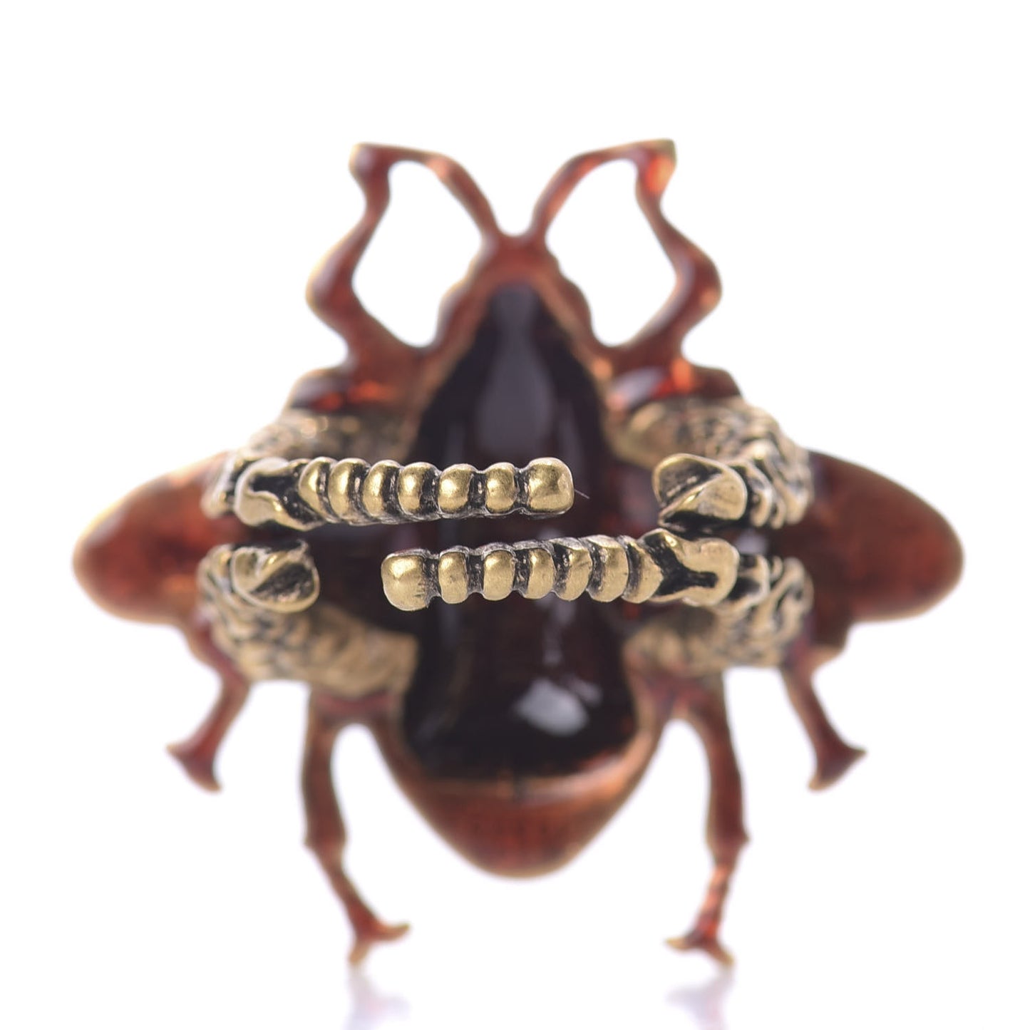Metal Enamel Bee Ring S Aged Gold