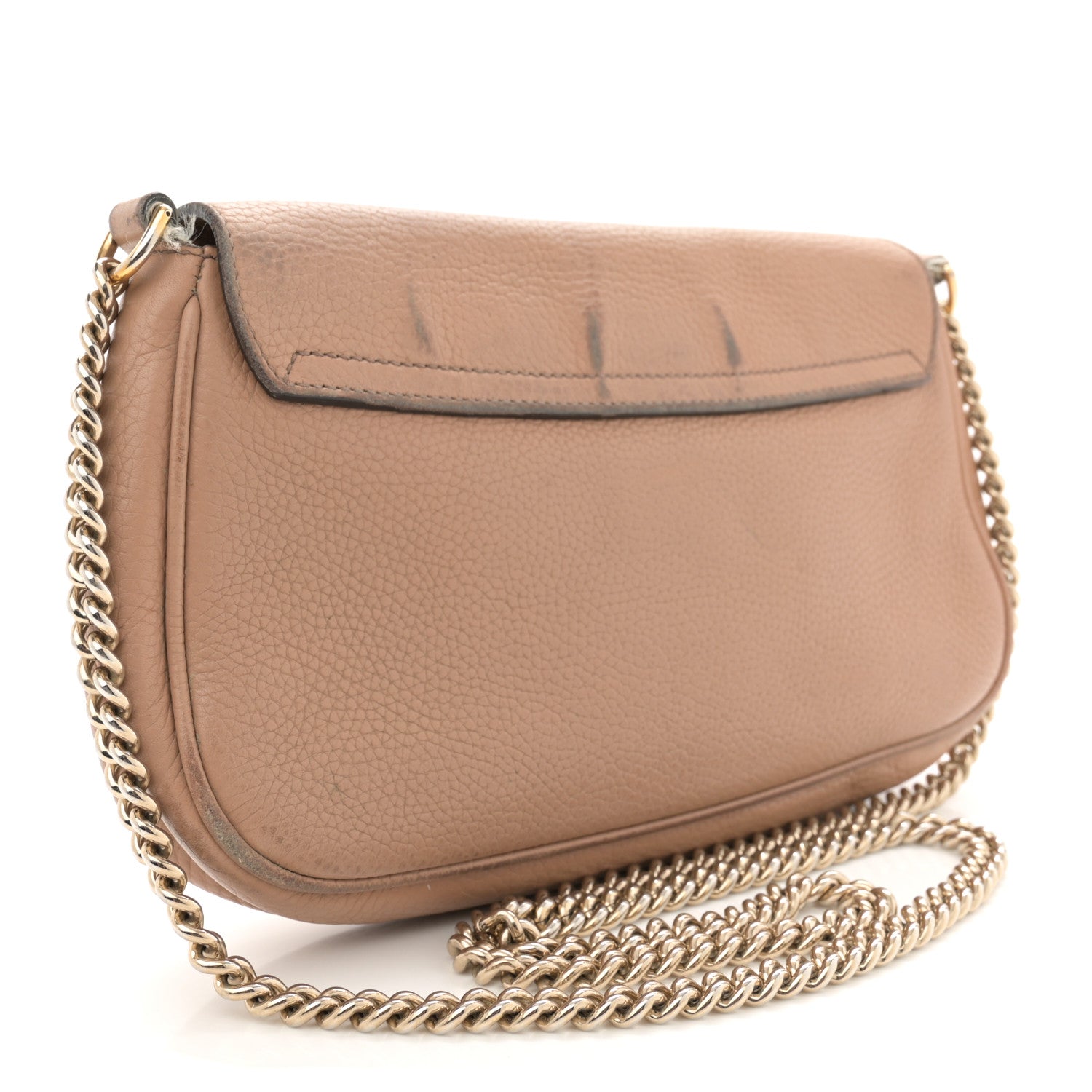 Gucci Pebbled Calfskin Medium Soho Flap Crossbody Camelia 2 of 18