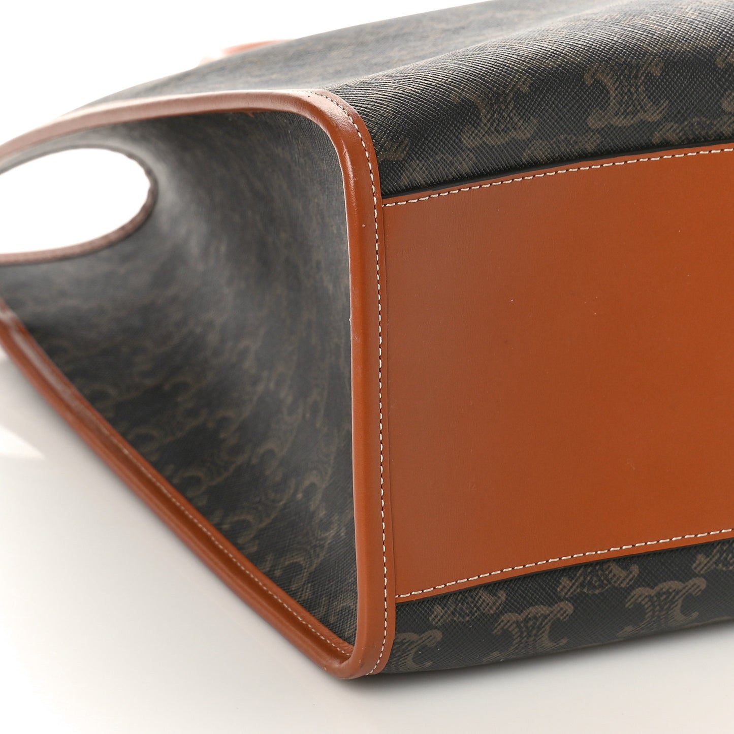Triomphe Canvas Calfskin Horizontal Cabas Tan