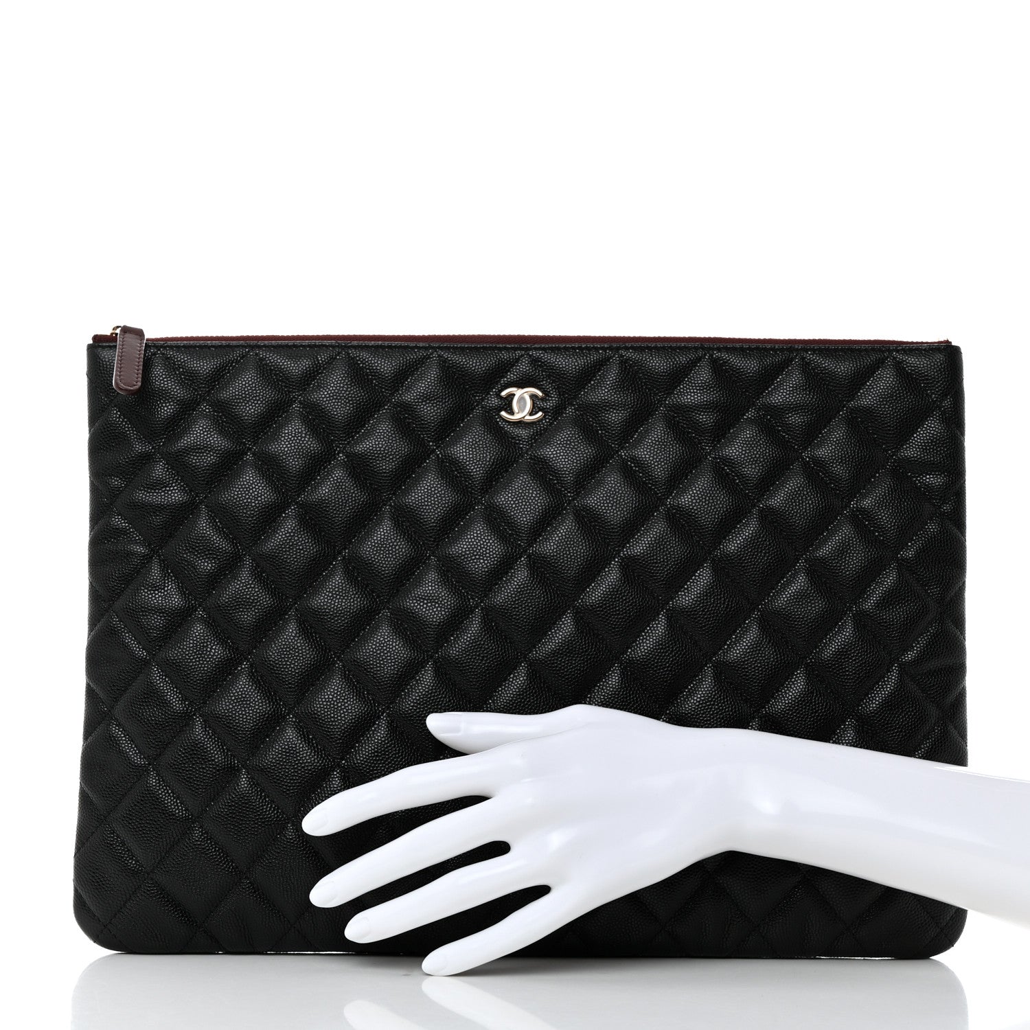 Chanel Caviar Quilted Large Cosmetic Case Black 2 of 8