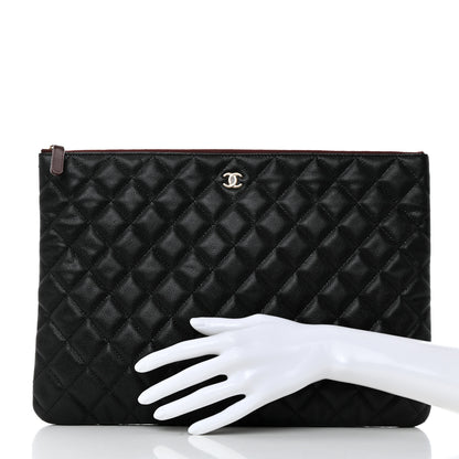 Chanel Caviar Quilted Large Cosmetic Case Black 2 of 8