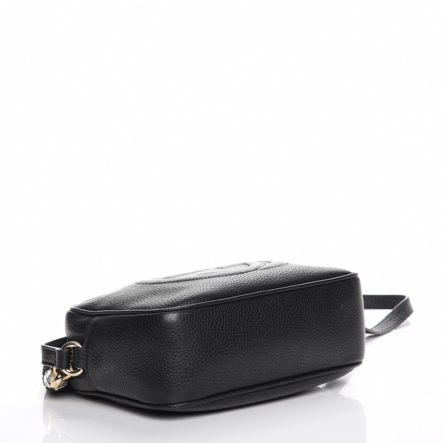 Pebbled Calfskin Small Soho Disco Bag Black