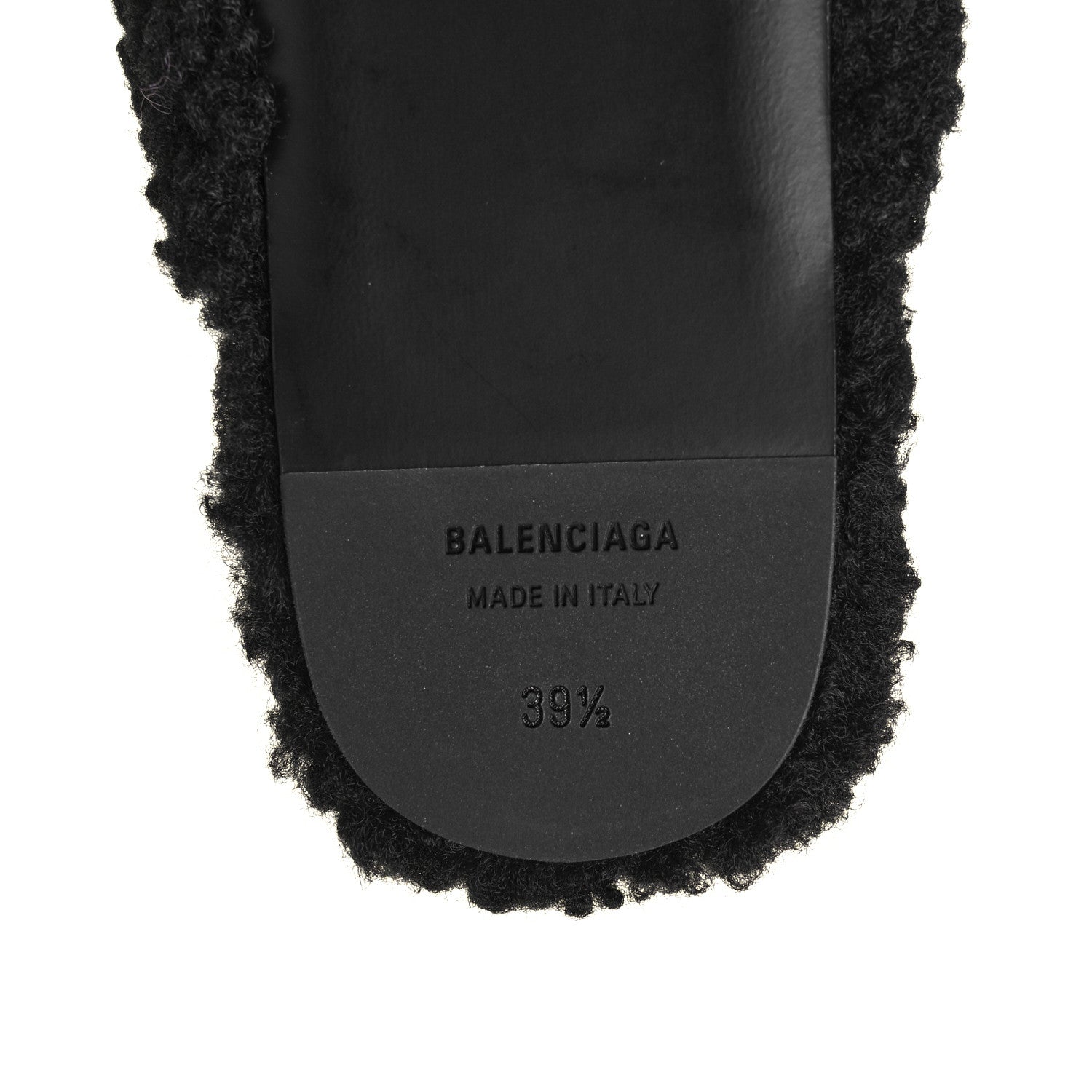 Balenciaga Faux Shearling Cosy BB Mules 39.5 Black 6 of 8