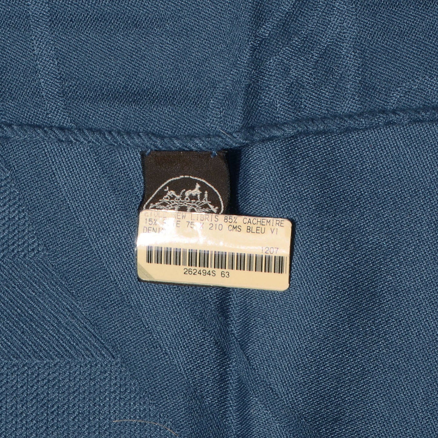 Cashmere Silk New Libris Stole Bleu Denim