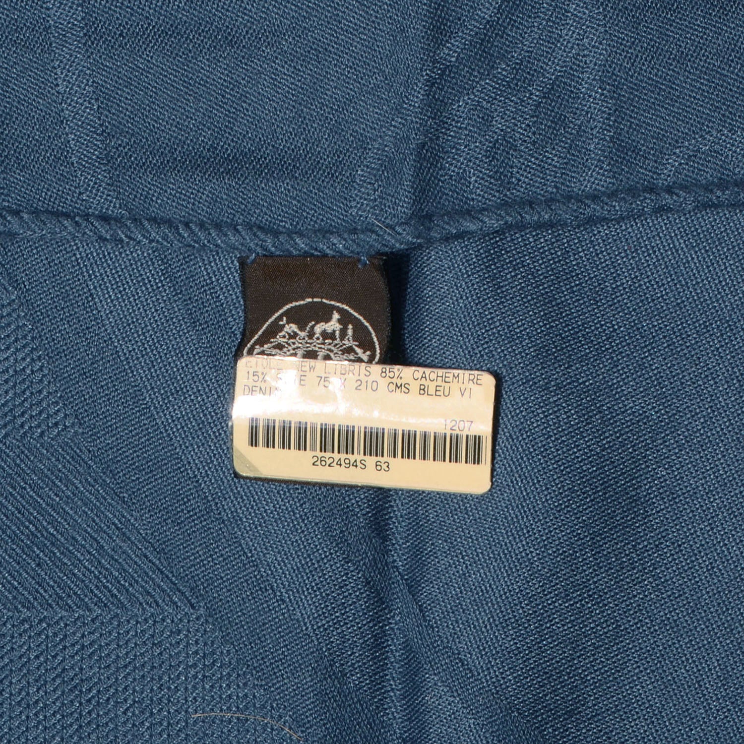 Hermes Cashmere Silk New Libris Stole Bleu Denim 5 of 6