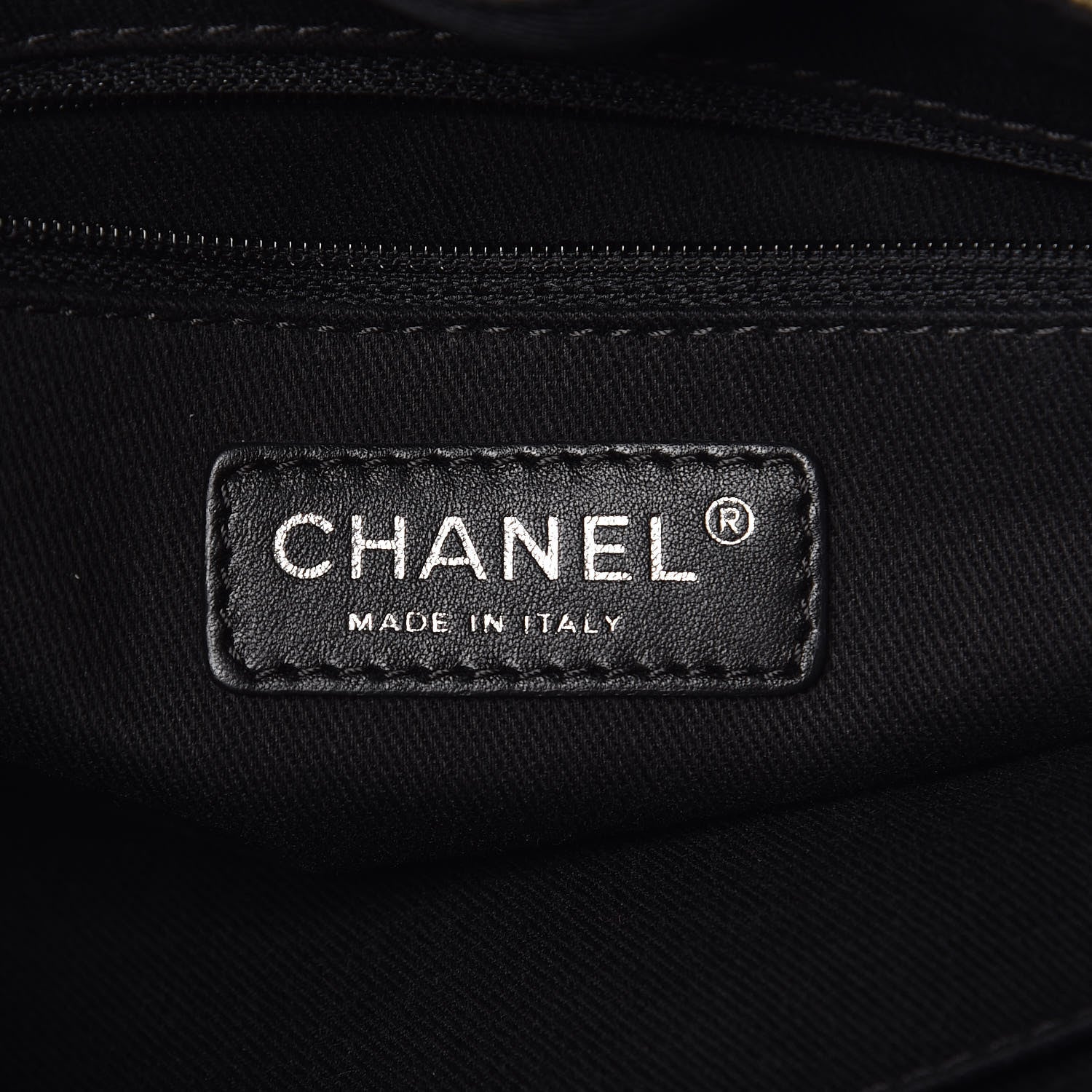 Chanel Canvas Mini Deauville Tote Beige Black 8 of 12