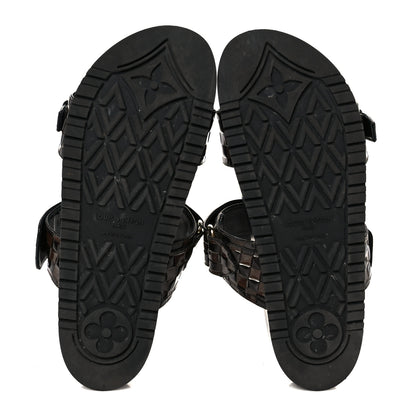 Louis Vuitton Damier Patent Calfskin Bom Dia Flat Sandals 38.5 Ebene 6 of 10