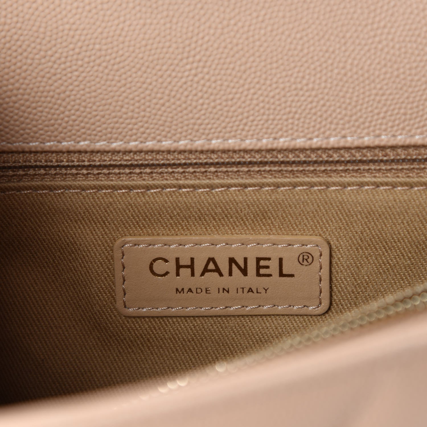 Chanel Caviar Chevron Quilted Small Coco Handle Flap Beige 10 of 11
