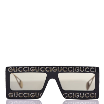 Gucci Acetate Crystal Mask-Frame Sunglasses GG0431S Black 2 of 7
