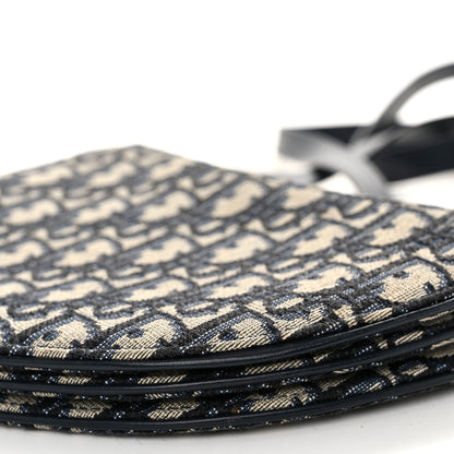 Christian Dior Oblique Saddle Pouch With Strap Navy Blue 11 of 13