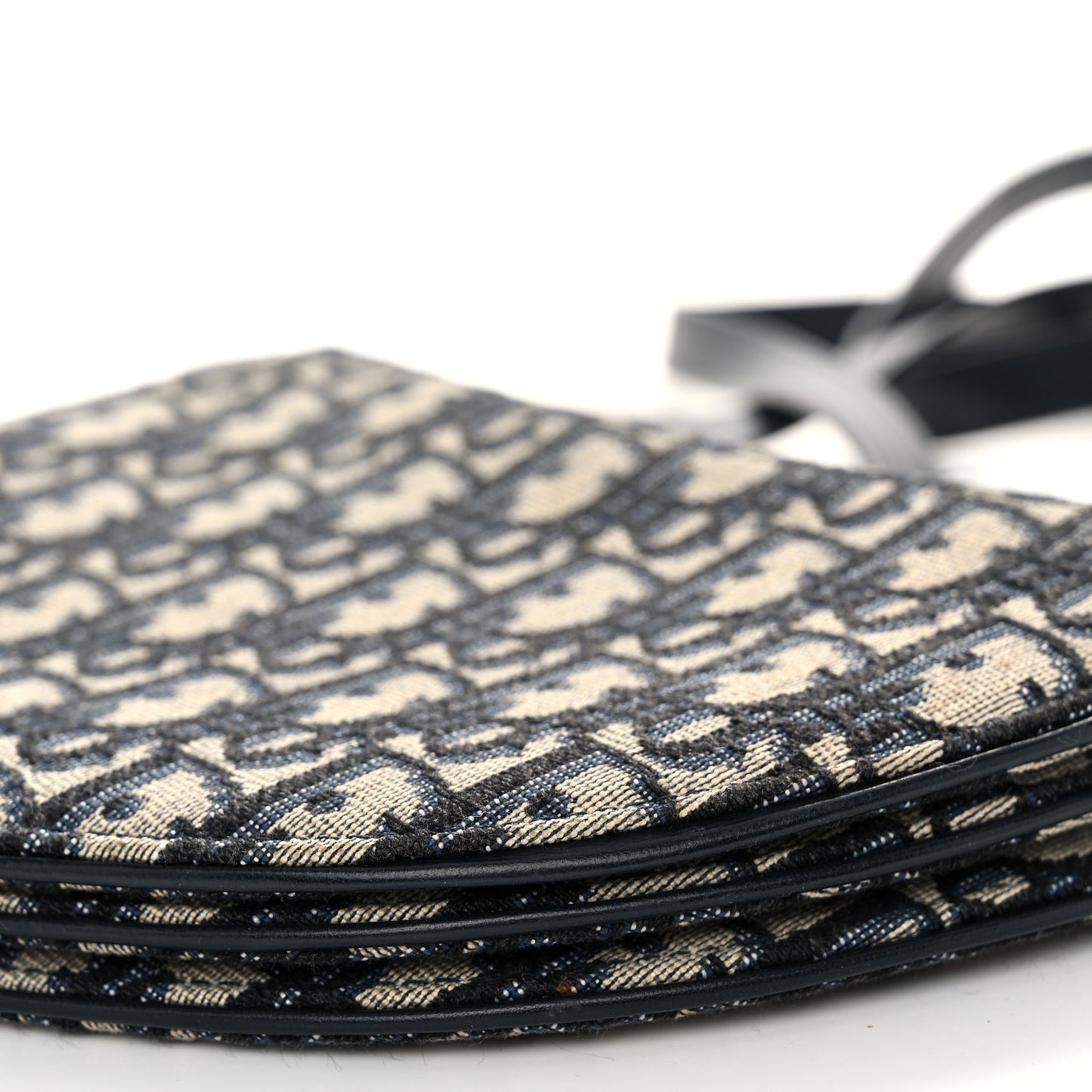 Oblique Saddle Pouch With Strap Navy Blue