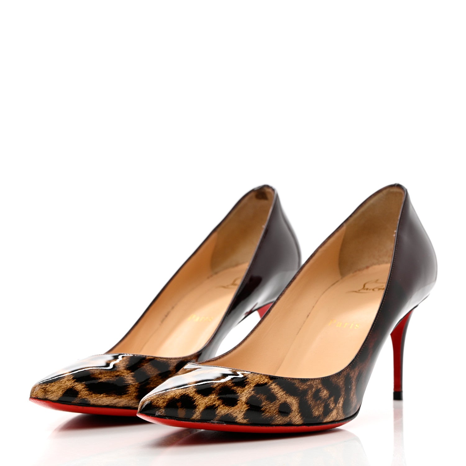Christian Louboutin Patent Degrade Leopard Pigalle Follies 70 Pumps 40 Leopard Burgundy 3 of 11