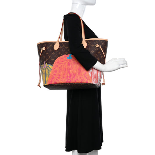 LV X YK Monogram Kusama Pumpkin Neverfull MM