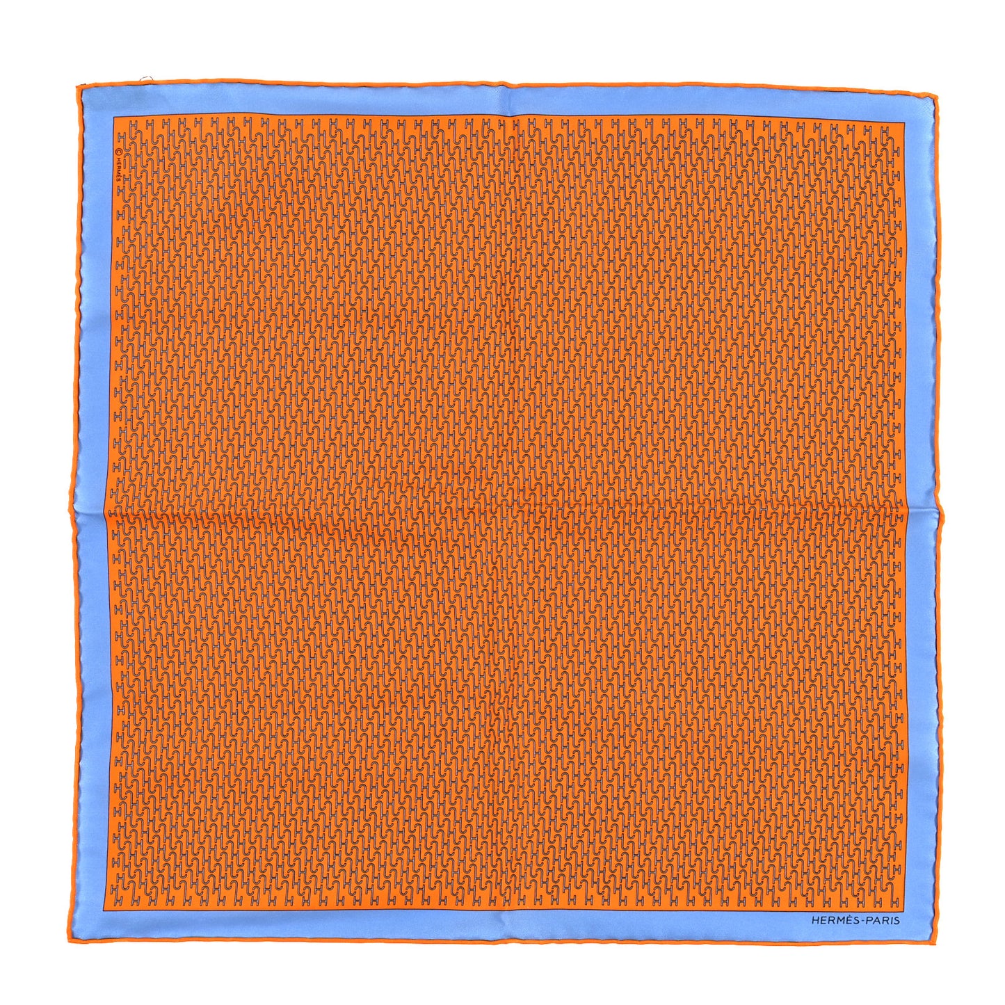 Silk Vintage Puzzle Scarf 45 Orange Ciel