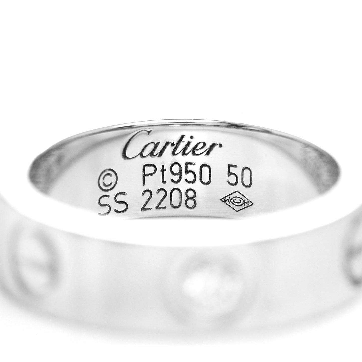 Platinum 1 Diamond 5.5mm LOVE Ring 50 5.25