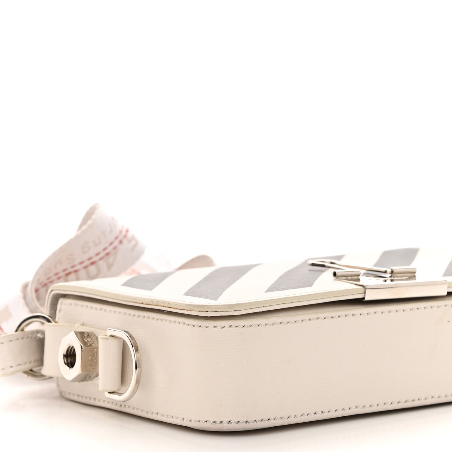 Calfskin Diag Flap Bag White Black