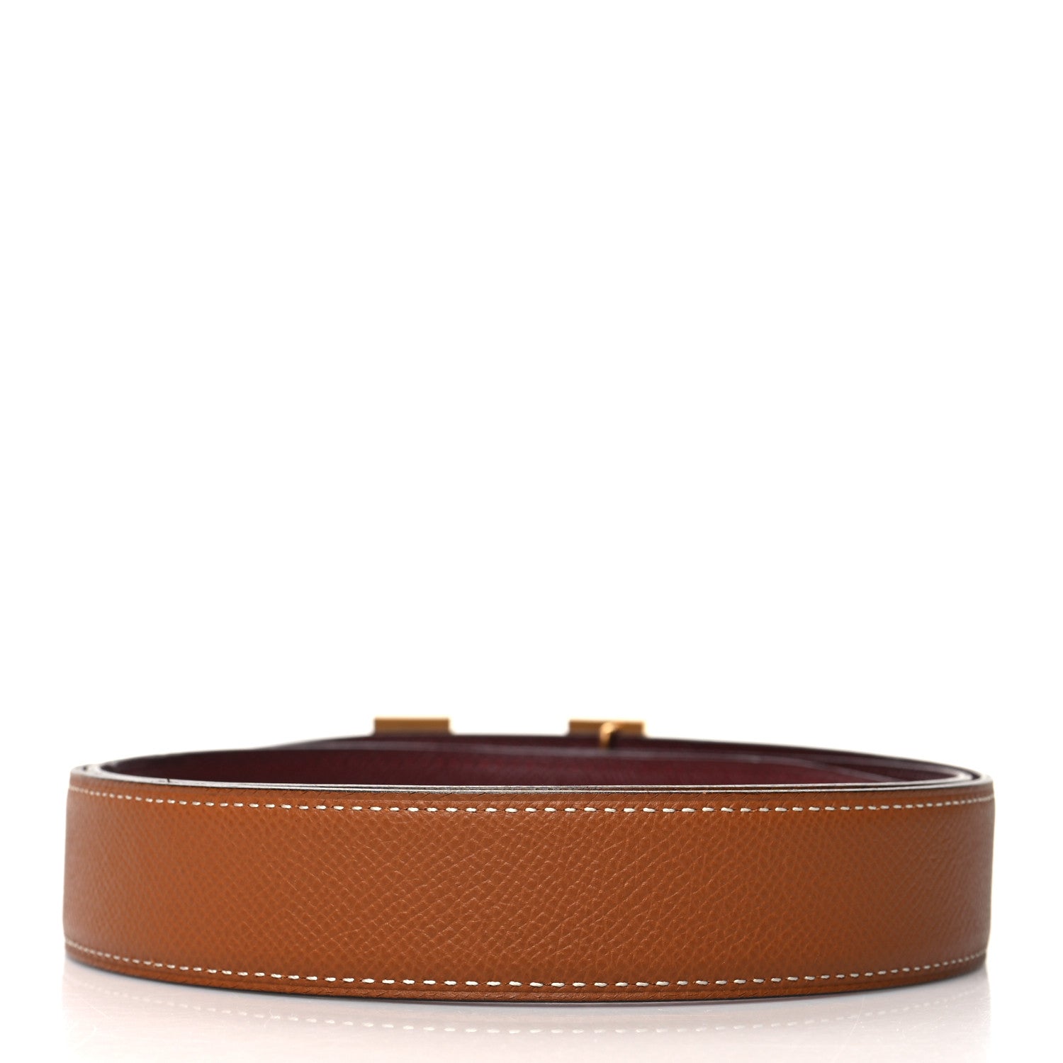 Hermes Epsom 32mm Guilloche H Belt 100 Rouge H Gold 2 of 5
