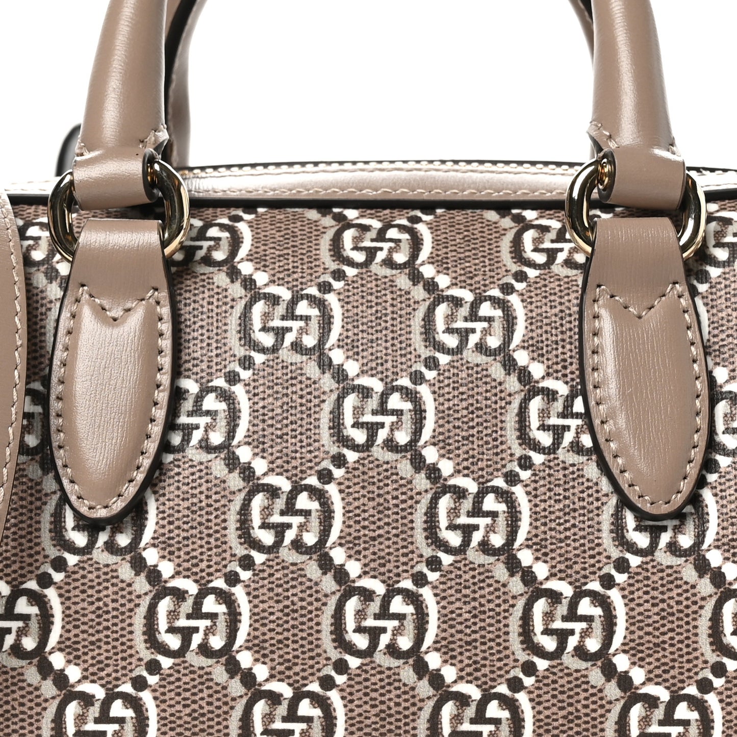 GG Shadow Monogram Super Mini Ophidia Top Handle Bowler Bag Taupe