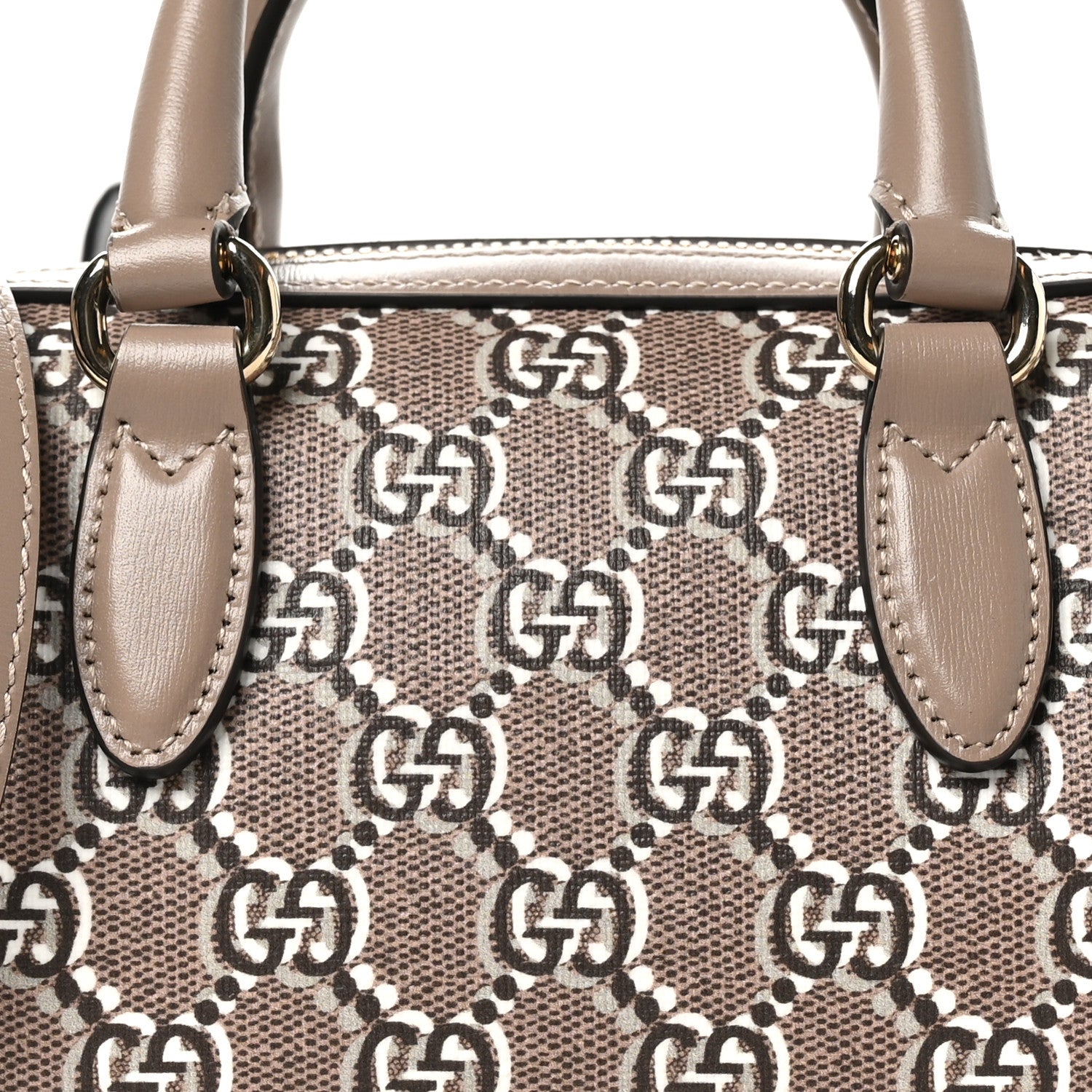 Gucci GG Shadow Monogram Super Mini Ophidia Top Handle Bowler Bag Taupe 8 of 11