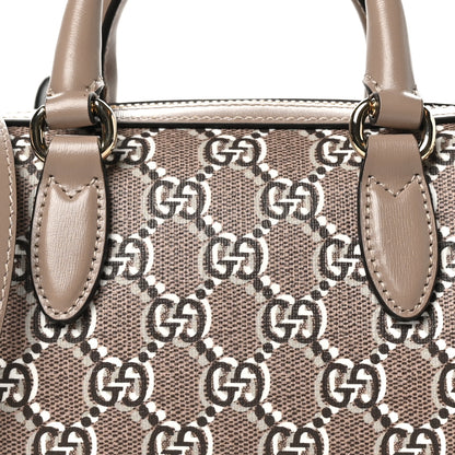 Gucci GG Shadow Monogram Super Mini Ophidia Top Handle Bowler Bag Taupe 8 of 11