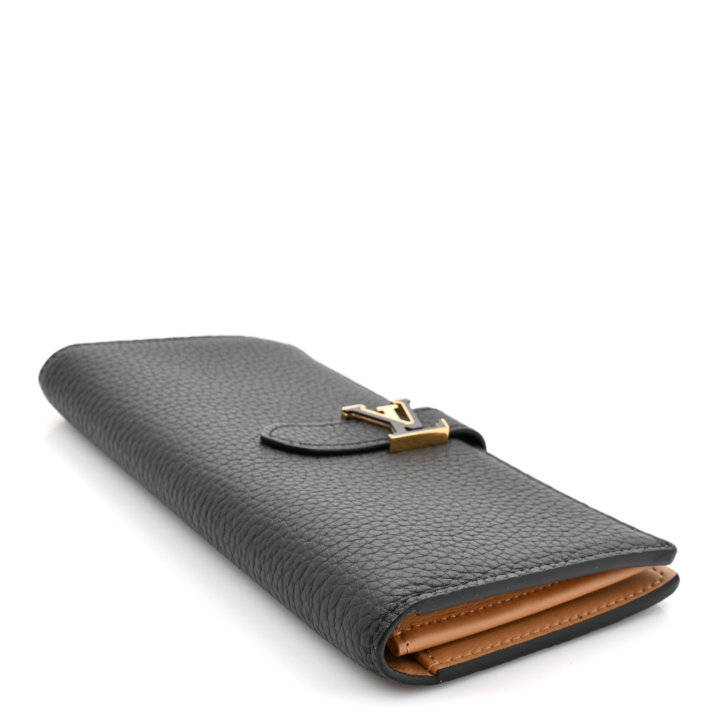 Taurillon LV Vertical Capucines Wallet Black Arizona