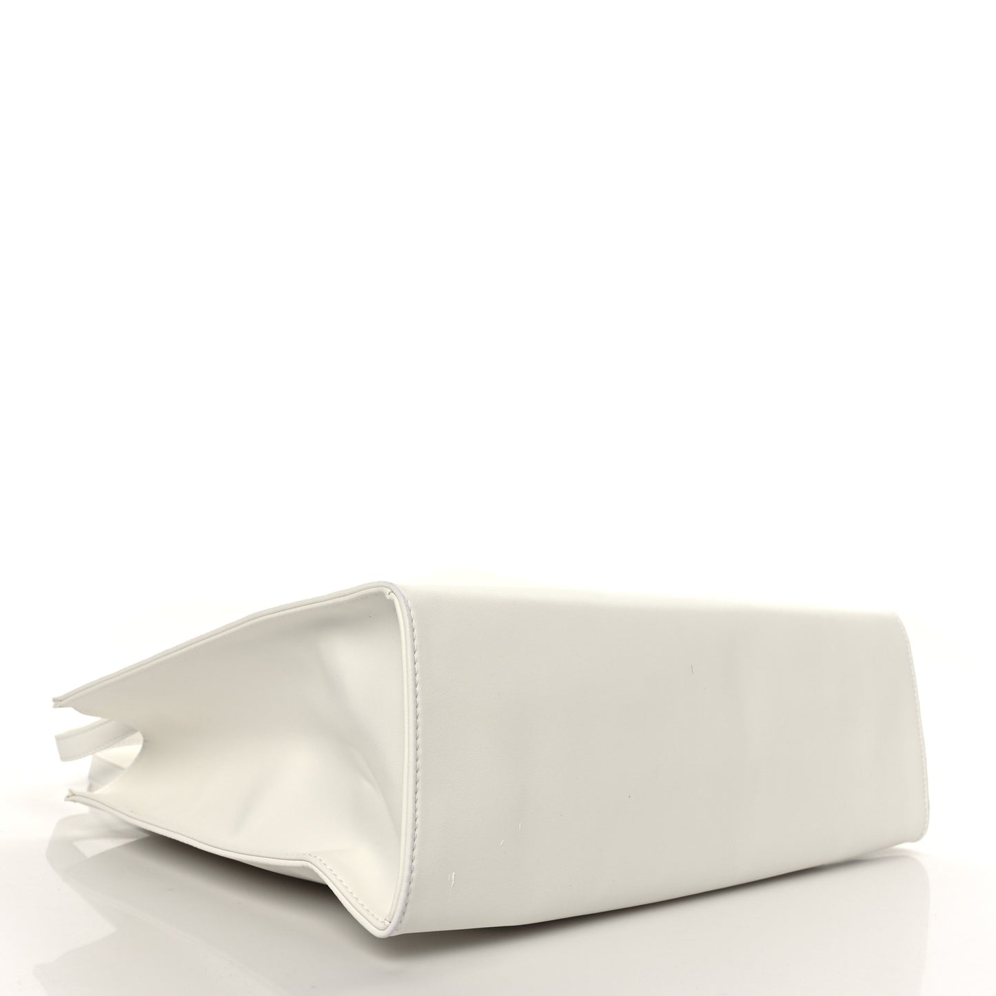 Vegan Leather Medium Shopping Bag White