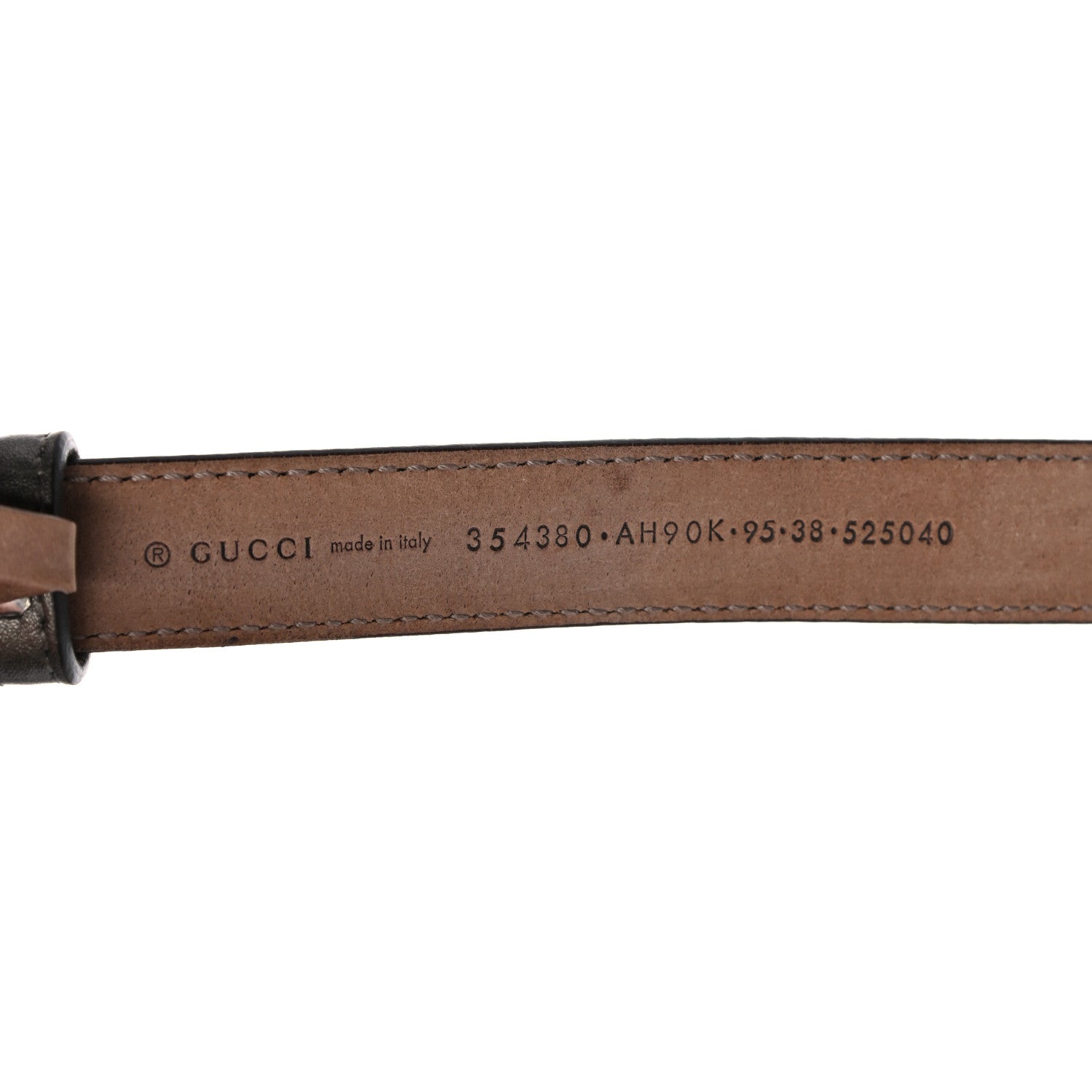 Gucci Metallic Calfskin Crystal Interlocking G Belt 95 38 Sasso 5 of 6