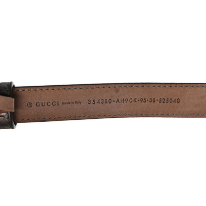 Gucci Metallic Calfskin Crystal Interlocking G Belt 95 38 Sasso 5 of 6