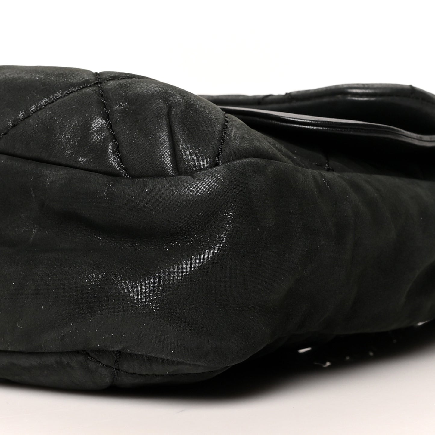 Iridescent Calfskin Jumbo In the Mix Double Flap Black