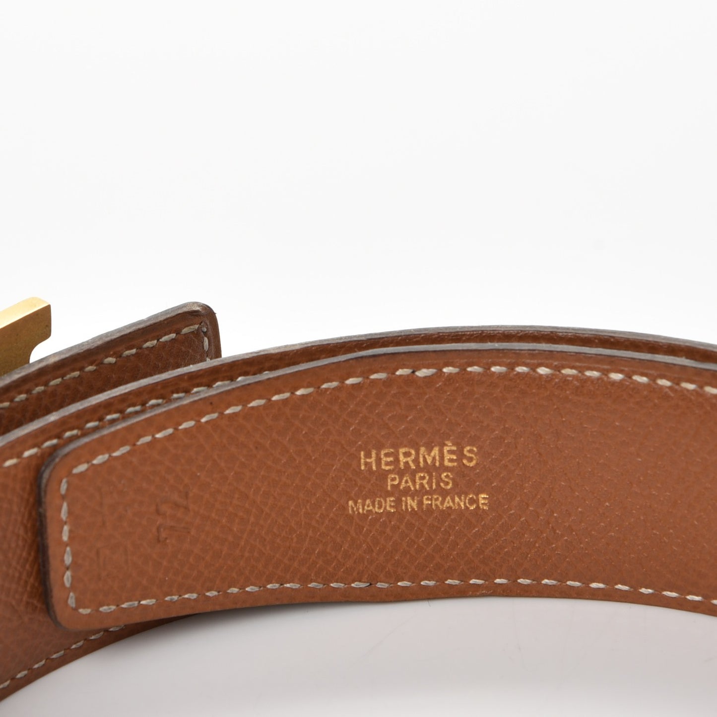 Box Epsom 32mm H Belt 72 Black Gold