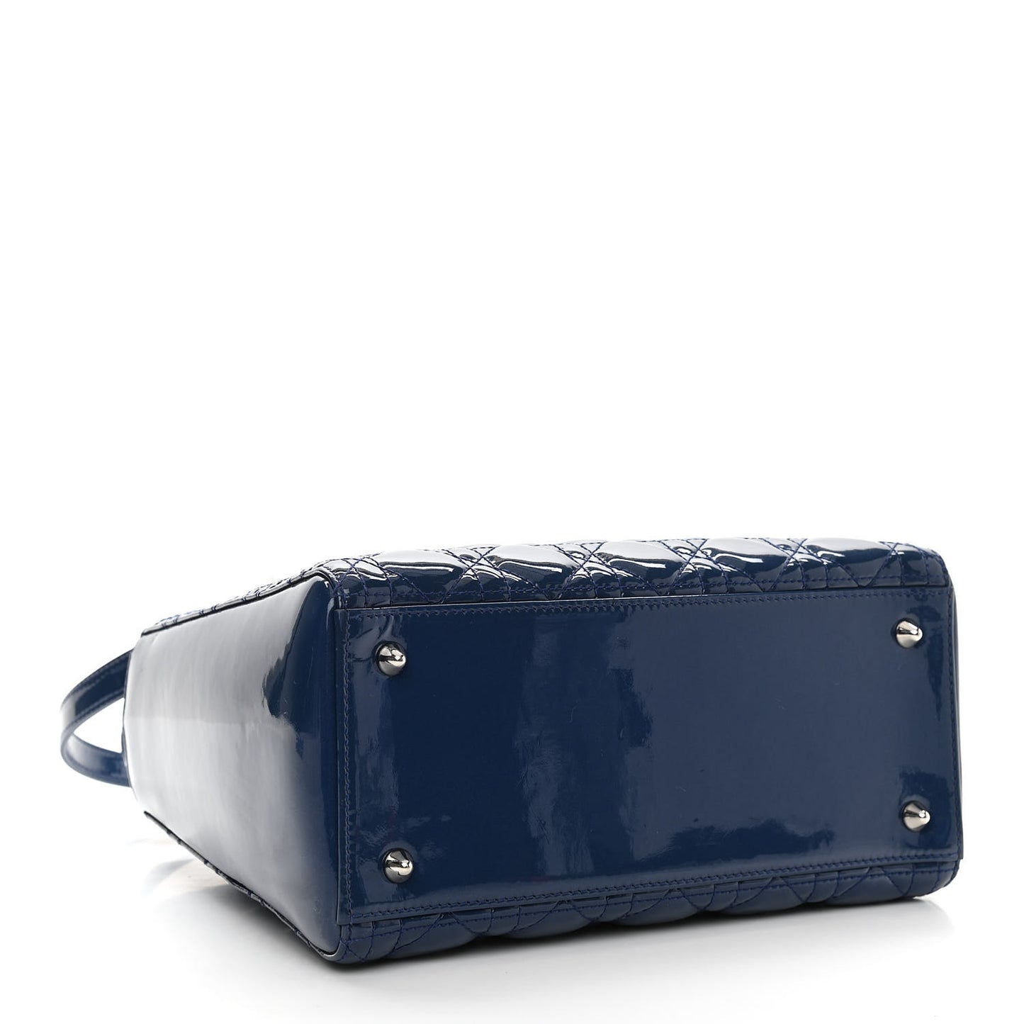Patent Cannage Medium Lady Dior Blue