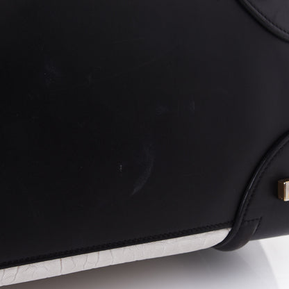 Celine Elephant Calfskin Mini Bi-Color Luggage Black White 5 of 6