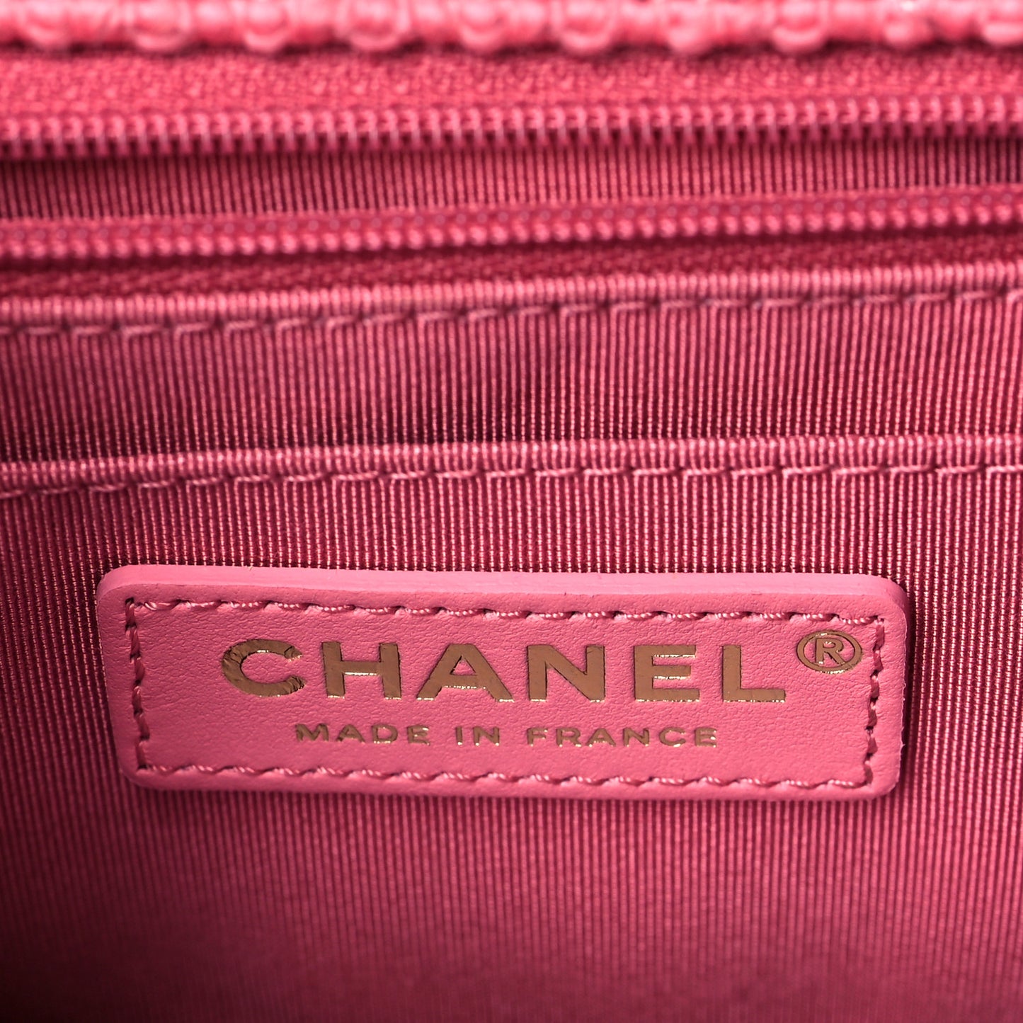 Shearling Sheepskin Tweed Quilted Single Flap Pink