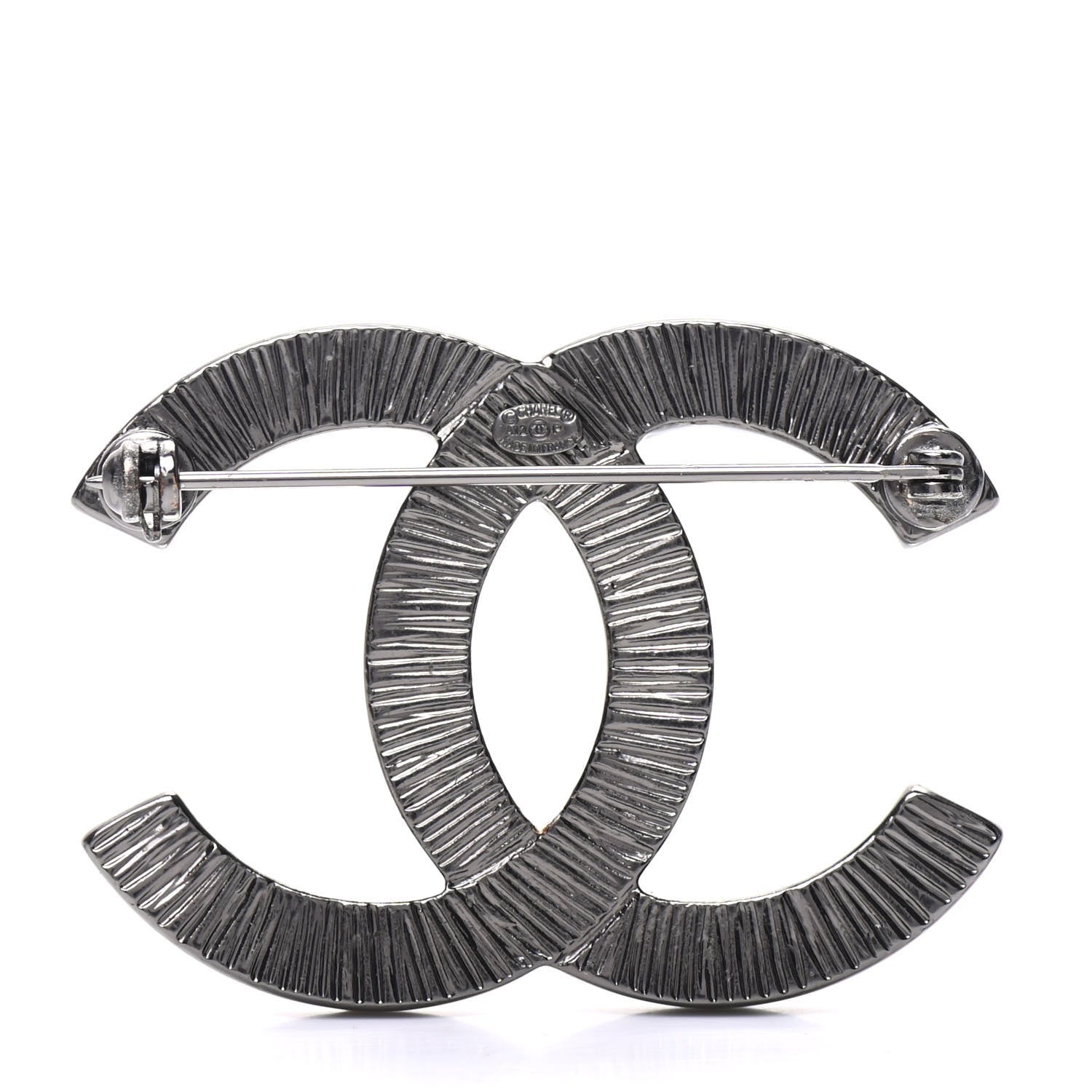 Chanel Pearl Large CC Brooch Silver 3 of 4