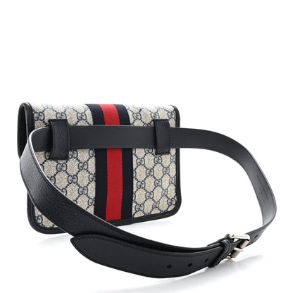 Gucci GG Supreme Monogram Web Small Ophidia Belt Bag 90/36 Beige Navy 3 of 13