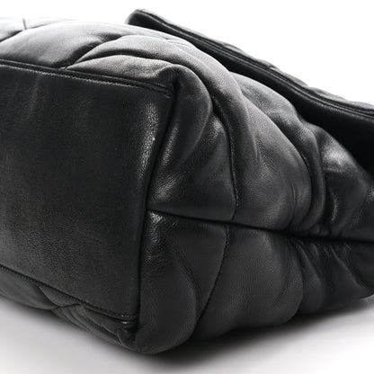 Saint Laurent Lambskin Quilted Medium Loulou Puffer Monogram Chain Satchel Black 9 of 9