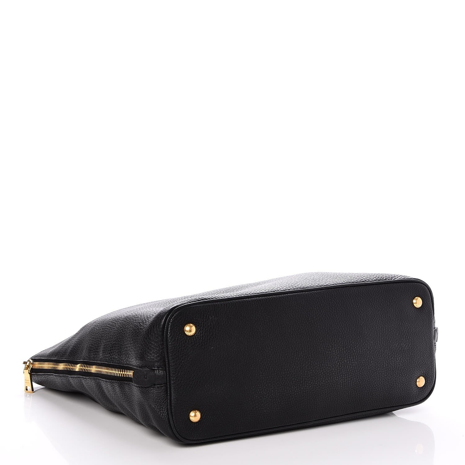 Prada Vitello Daino Side Zip Tote Black 4 of 8